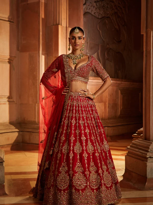 Deep-Red-Bridal-Lehenga-Choli-Set-Image-01